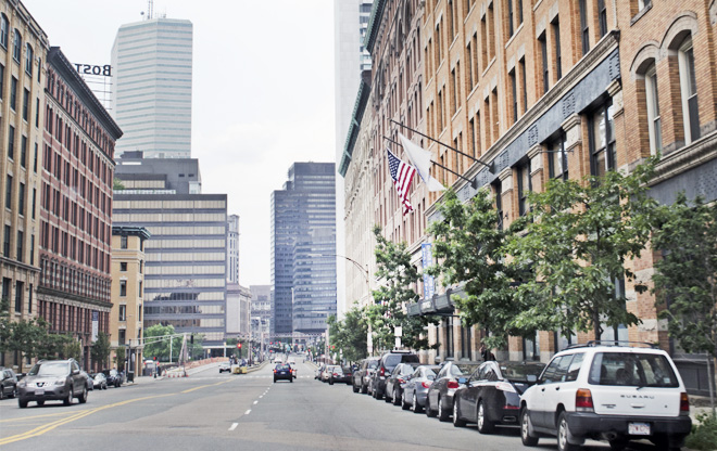 Summer Street Looking Toward the Financial District