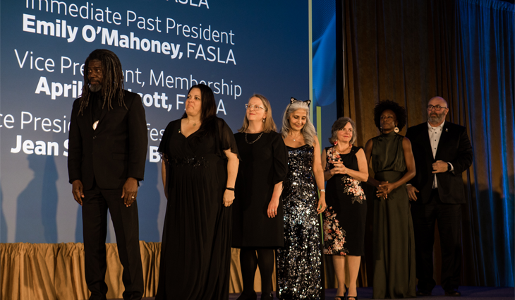 The 2023-2024 Executive Committee of the ASLA Board of Trustees at the 2023 Conference on Landscape Architecture in Minneapolis